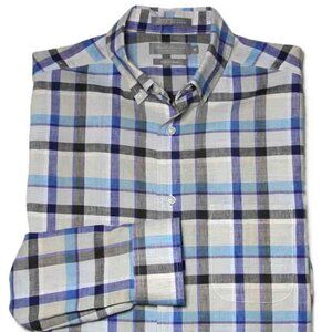 Daniel Cremieux Signature Linen Blend Shirt Check Men's Size Medium